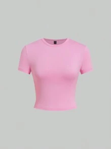 SHEIN EZwear 5 件装基本款纯色修身背心和 T 恤 - 彩色 - 查看 13