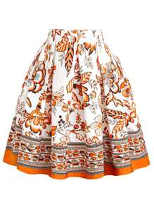 SHEIN LUNE 大码女式印花百褶裙