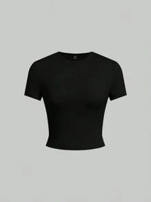 SHEIN EZwear 5 件装基本款纯色修身背心和 T 恤 - 彩色 - 查看 6