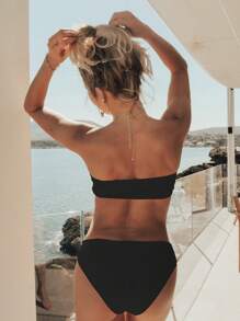 SHEIN Swim Costumi da bagno per donne, set di bikini, senza fili, adatti per la spiaggia e le vacanze estive