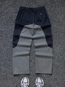 Manfinity VCAY Men's Casual Colorblock Patchwork Straight Leg Pants