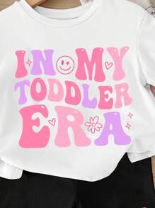 SHEIN Baby Girl Casual Minimalist Short Sleeve Outfit Set, Suitable For Spring/Summer - Multicolor - View 3