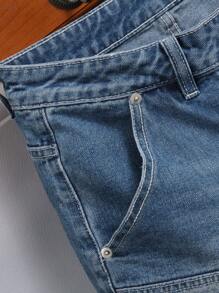 Manfinity Roughcore 男士休闲多口袋百搭牛仔短裤