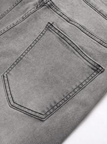 Men's Pocket Casual Versatile Skinny Denim Jeans - Light Grey - View 7