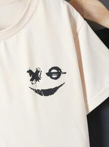 SHEIN Tween Boy Casual Simple Round Neck Short Sleeve T-Shirt, School, Campus, College - Multicolor - View 3