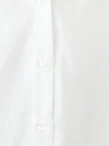 SHEIN LUNE Women Contrast Lace Long Sleeve Blouse - White - View 3