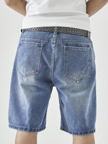 Manfinity Hypemode Pantalones cortos vaqueros sueltos y lavados de hombre