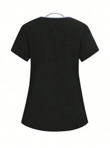 TaskEZ 女式 V 领短袖上衣和裤子 手术服套装 手术服套装 护士手术服上衣 手术服下装 跑步护士服和制服 手术服 洗手口袋透气拉绒服装套装 带口袋的手术服弹力运动工作服 手术服上衣和裤子套装 女式手术服套装：缺口 V 领塞入式上衣和直筒裤 基本慢跑手术服套装 护理服弹力上衣和抽绳工装裤 - 黑色 - 查看 3