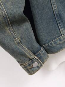 Manfinity Homme 男式休闲洗水做旧牛仔夹克