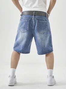 Manfinity Hypemode Pantalones cortos vaqueros sueltos y lavados de hombre