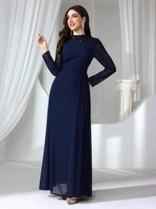 Coutiva Premium Sequined Patchwork Evening Gown, Wedding Guest Dress, Elegant Luxury VIP Party Dress Music Festival Spring/Summer, Formal Dress