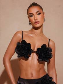 Hauture Sexy 3D Floral Applique Bralette Camisole