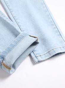 Manfinity LEGND Men's Pockets & Ripped Skinny Casual Versatile Jeans - Light Wash - View 7