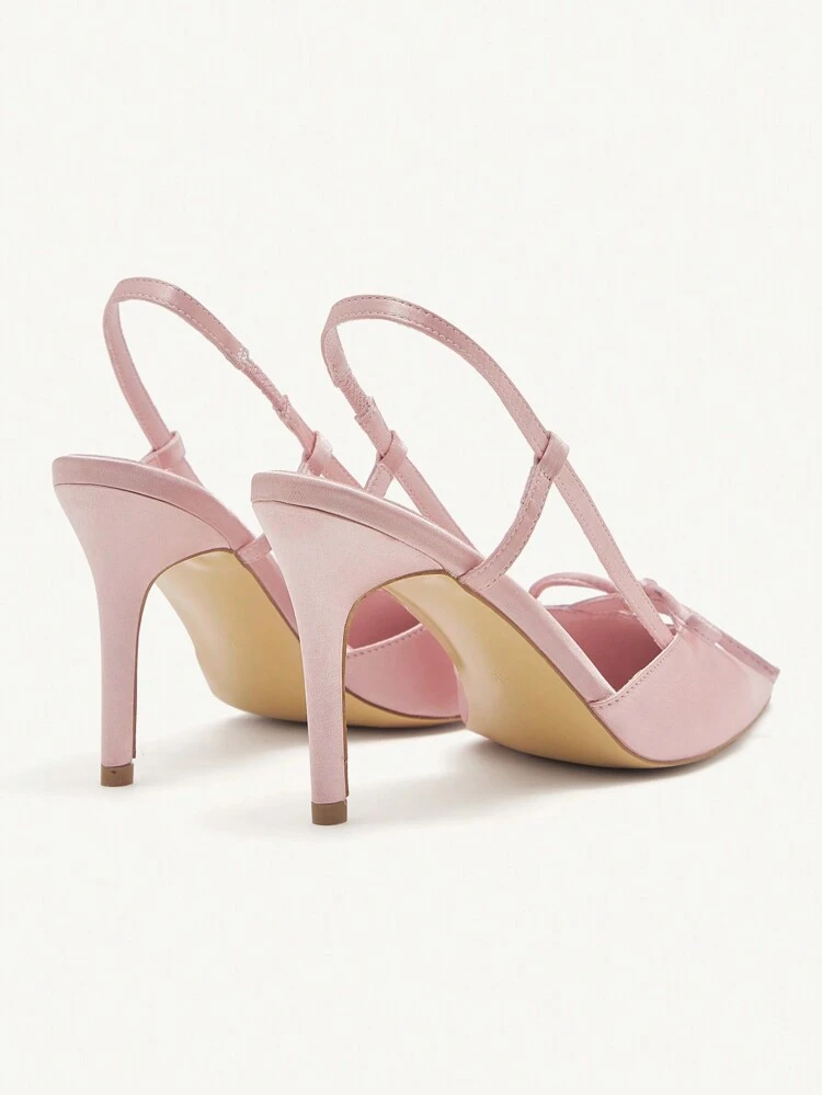 CUCCOO CHICEST Women's Pointed Toe Bowknot Stiletto High Heels, Elegant, Sweet, Romantic, Minimalist Light Pink Satin Ladies' Pumps, Shoes, Formal Dress Shoes For Afternoon Tea, Date, Fashion Party, Work Outfit, Graceful Styling, Versatile Basic, Halloween For Christmas Elegant Shoes Wedding Shoes Summer Shoes Bride Shoes