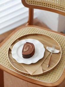 SHEIN 3pcs/2pcs/1pc Round Wooden Serving Tray - Perfect For Dinner Tray, Tea Tray, Bar Tray, Breakfast Tray Or Any Food Tray - Ideal For Party Or Home Decor Dining Room Tray,Kitchen,Christmas Gift