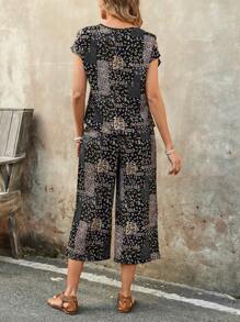 EMERY ROSE 2 件套女士休闲简约短袖套装，日常穿着 - 彩色 - 查看 2