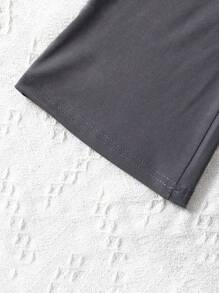 SHEIN Young Girl Grey 2 In 1 Ruffle Flare Pants - Grey - View 7