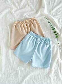 SHEIN 3pcs Young Boy Simple Fashion Casual Daily Shorts Set