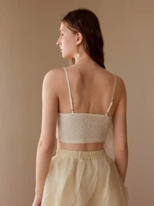 MOTF PREMIUM STEREO FLORAL CROP CAMI TOP - Khaki - View 6
