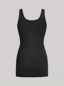 SHEIN Essnce 3pcs Women Long Knitted Camisole, White Grey Black Everyday Summer Casual - Grey - View 4