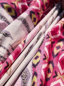 LanaWest Women Geometric Print Long Sleeve Casual Shirt (Printed Pattern Asymmetric) - Pink - View 7