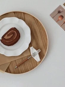 SHEIN 3pcs/2pcs/1pc Round Wooden Serving Tray - Perfect For Dinner Tray, Tea Tray, Bar Tray, Breakfast Tray Or Any Food Tray - Ideal For Party Or Home Decor Dining Room Tray,Kitchen,Christmas Gift