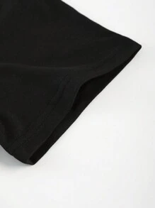 Set de 3 camisetas de cuello redondo con estampado grande en la espalda, de ajuste holgado y moda cómoda para niños preadolescentes - Multicolor - Ver 6