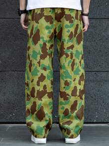Claim Dot Men's Front Tie Pocket Casual Pants, Minimalist Design For Everyday Wear Camo Baggy Pants Baggy Camo Pants Camo Pants Men Pants Men Camouflage Pants  Men Camo Pants With A Loose Straight-Leg Style." Baggy Pants   Summer Men's Bottoms   INS The Most Popular Red Person Recommended Single Item