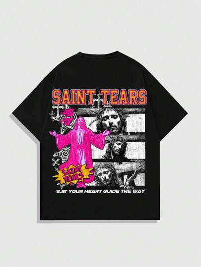 Street Life Maglietta uomo a maniche corte con stampa, adatta per l'uso quotidiano, per la primavera/estate