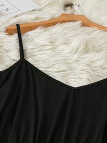 SHEIN Clasi Plus Size Women 3D Butterfly Embroidery Mesh Color Block Tie Waist Off Shoulder Slip Dress, Spring/Summer Holiday - Multicolor - View 4