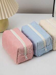 1 件大容量女性卫生巾收纳袋，灯芯绒糖果色便携式卫生巾旅行袋，零钱包，秋季家居装饰的绝佳礼物创意，适用于旅行收纳袋、化妆包、化妆包、度假收纳袋、大容量化妆品收纳盒化妆盒，可装口红、刷子、护肤品、手机、硬币、小物品，适用于家居、礼物、度假和节日万圣节圣诞节多功能用途，波西米亚风 - 彩色 - 查看 5