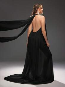 SHEIN Casual & Fashionable Daily Maternity Photoshoot Dress - Black - View 6