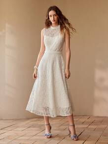 MOTF VÁY REN KHÔNG TAY CÓ KHÓA KÉO Ở SAU - trắng - Xem 2