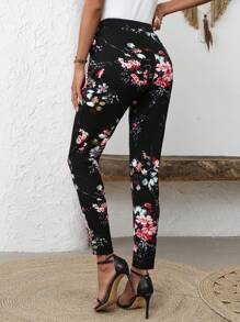 EMERY ROSE Women's Floral Print Side Pocket Casual Long Pants, Spring/Summer - Multicolor - View 2