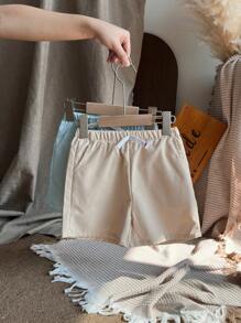 SHEIN 3pcs Young Boy Simple Fashion Casual Daily Shorts Set