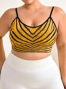 SHEIN Rhythm Era Soutien-gorge de sport sans armature style dos nageur pour femmes grandes tailles - Multicolore - Voir 5