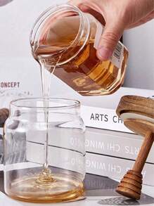 Acacia Honey Jar Lid With Dipper Wooden Cover Dip Stick Glass Container Seal Cover Storage Cover,Kitchen,Christmas Gift - Multicolor - View 6