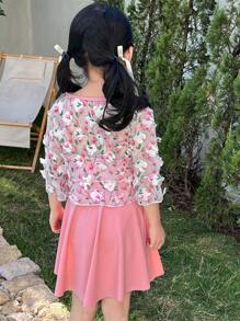 DAZY 年轻女孩简约休闲日常泳装套装 - 粉色 - 查看 7