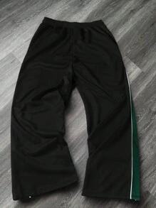 Manfinity EMRG Quần nỉ cạp rút họa tiết chắp vá màu tương phản thường ngày cho nam - Nhiều màu - Xem 2