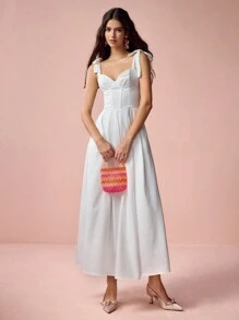 Enchnt Women's Simple Fashion Casual Daily Dress - White - View 7
