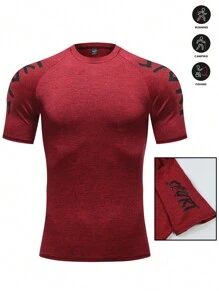 Manfinity Sport Corelite New Men's Casual Sports Fitness T-Shirt, Stretch, Quick-Drying, Breathable And Compressive Top, Suitable For Fitness And Sports Activities.