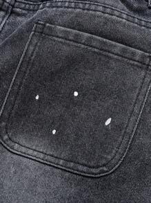 Quần Jeans ống đứng ôm màu xám đậm thời trang phong cách Âu Mỹ cho bé trai tuổi mới lớn - Màu xám đen - Xem 7