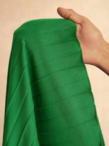 Zivah 优雅松紧腰深绿色褶皱大脚超长阔腿裤女褶皱裤高腰裤绿裤女喇叭裤 - 綠色 - 查看 8