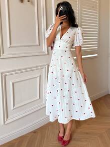 Serisse Váy trắng ngày lễ tình nhân cho phụ nữ Váy cho phụ nữ Váy mùa hè thanh lịch cho phụ nữ Váy áo choàng thanh lịch Váy dài cho phụ nữ Váy thường ngày - trắng - Xem 1