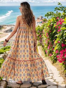 SHEIN VCAY Váy chữ A không tay họa tiết hoa mùa hè cho nữ, tối giản và thời trang để mặc hàng ngày - Nhiều màu - Xem 2