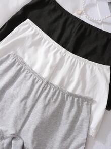 3pcs Teen Girl Floral Lace Hipster Panties Set, Black/Gray/White - Multicolor - View 3