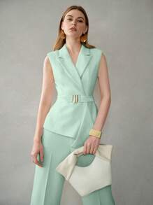 MOTF PREMIUM ÁO GIÉT VẢI ĐỈNH VAI KHÔNG ĐỐI XỨNG - màu xanh lá - Xem 4