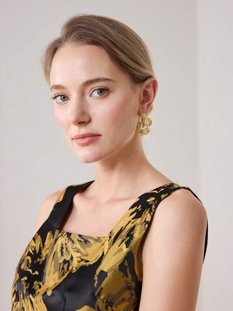 MOTF PREMIUM Anting Lingkaran Bertekstur Emas - Yellow Gold - View 3