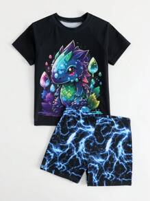 Boys' Dinosaur & Lightning Graphic Swimsuit Set - Multicolor - View 4