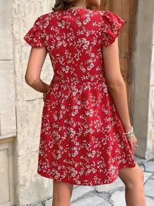 SHEIN Frenchy 女士简约休闲日常短裙 - 紅色 - 查看 2